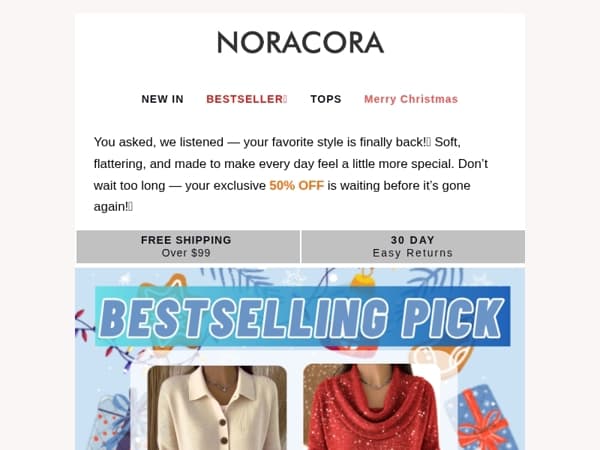 💫Welcome Back to What You Love — It's Here Again, and 50% OFF Just for You!💖