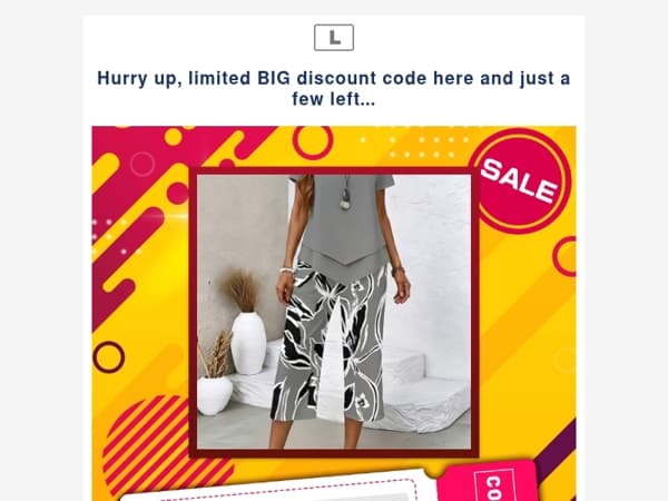 Hurry up, limited BIG discount code here and just a few left...