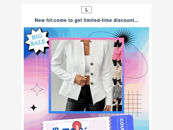 New hit:come to get limited-time discount...