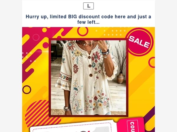 Hurry up, limited BIG discount code here and just a few left...