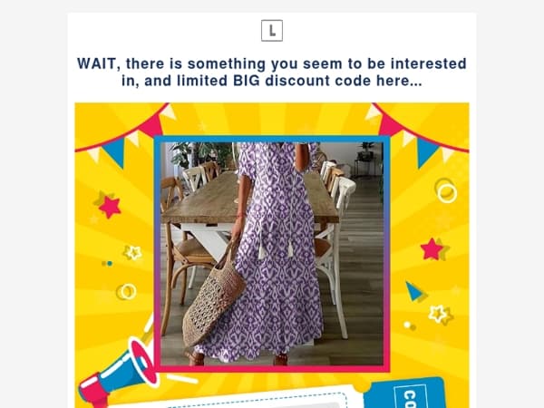 WAIT, there is something you seem to be interested in, and limited BIG discount code here...