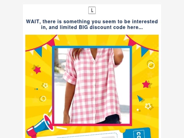 WAIT, there is something you seem to be interested in, and limited BIG discount code here...