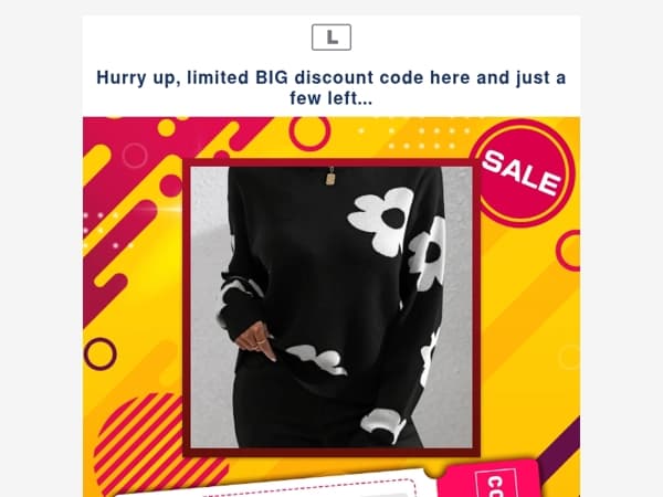 Hurry up, limited BIG discount code here and just a few left...