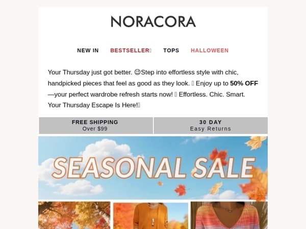 😉 Thursday Escape: Effortless Style, Chic Looks & Smart Savings! ✨Up to 50% OFF!