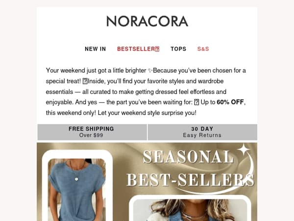 💌 You've Been Chosen for a Weekend Treat — Up to 60% Off Inside! ✨