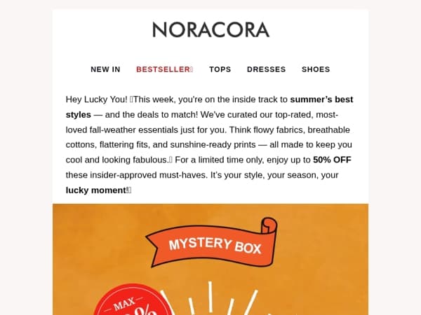 🎉 Lucky You! This Week's Insider Picks – Summer Must-Haves Up to 50% OFF! ☀️