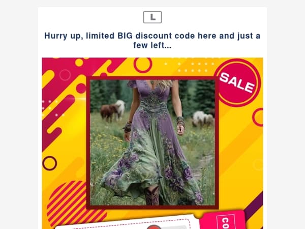 Hurry up, limited BIG discount code here and just a few left...