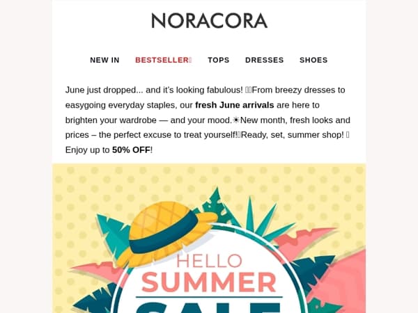 🌼 Just In: June's Freshest Finds Are Here!🍉Say Hi to New Styles! And Up to 50% OFF!