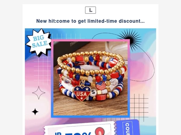New hit:come to get limited-time discount...