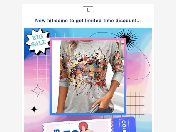 New hit:come to get limited-time discount...