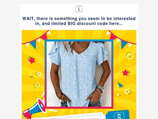 WAIT, there is something you seem to be interested in, and limited BIG discount code here...