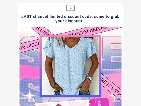 LAST chance! limited discount code, come to grab your discount...