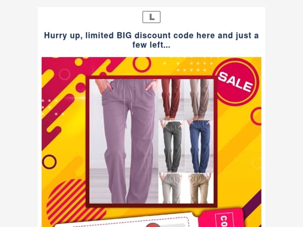 Hurry up, limited BIG discount code here and just a few left...