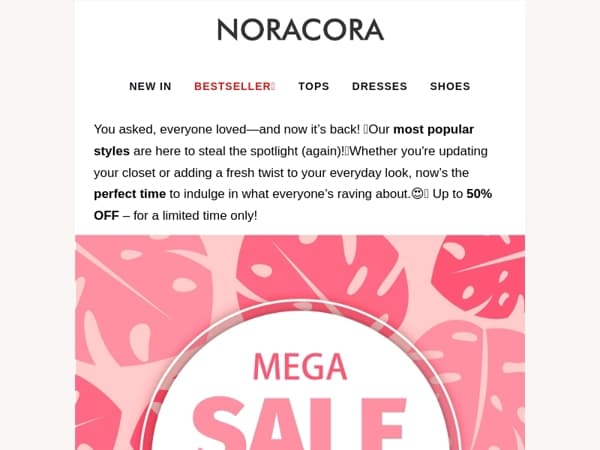 Voted Most Popular✨ is knocking your door. Refresh Your Look with up to 50% off!🥳