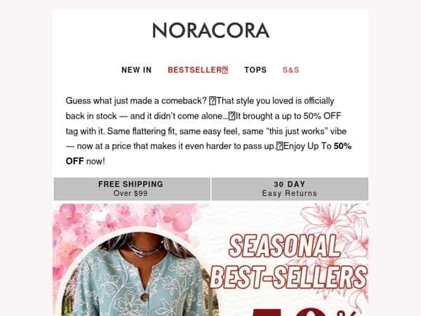 ✨ Good News! The Style You Loved Is Back in Stock — Now 50% OFF!💫