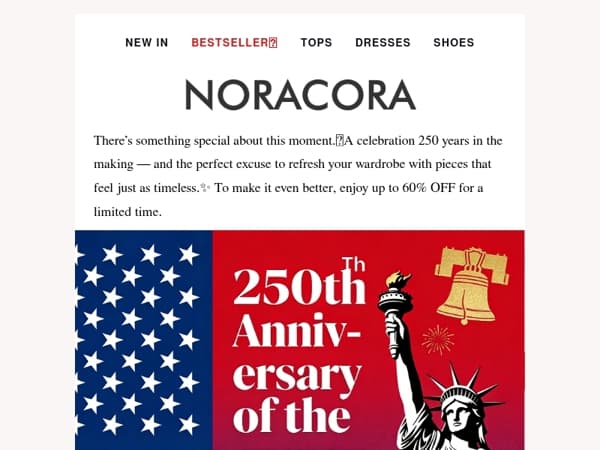 Red, White & New — 250th Anniversary Styles on Sale🎇