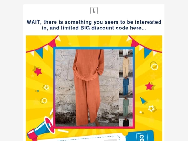 WAIT, there is something you seem to be interested in, and limited BIG discount code here...