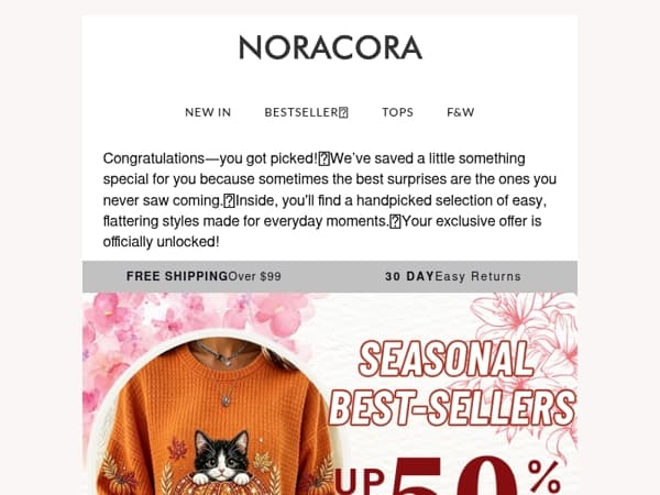 Congrats! You got picked by us!