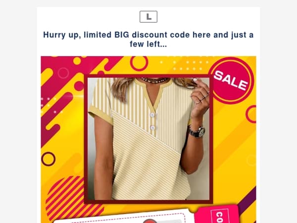 Hurry up, limited BIG discount code here and just a few left...