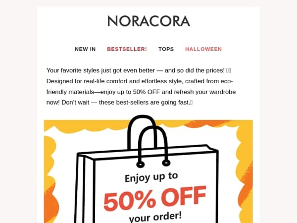 🌟 Your Favorite Styles, This Season's Best Deals – Up to 50% OFF! 🏆