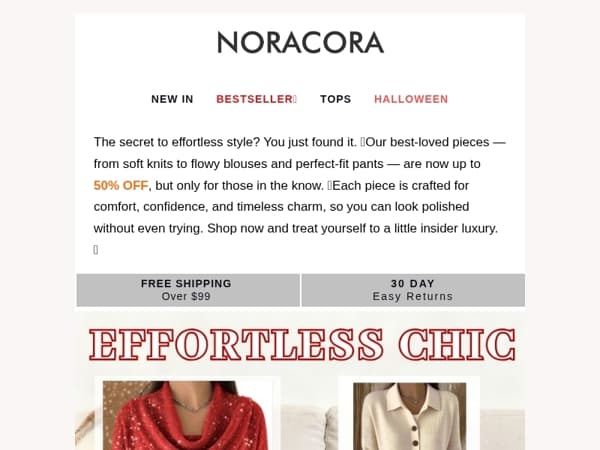 ✨Style Secret's Out – Effortless Chic Up to 50% OFF! Don't Tell Anyone! 😉