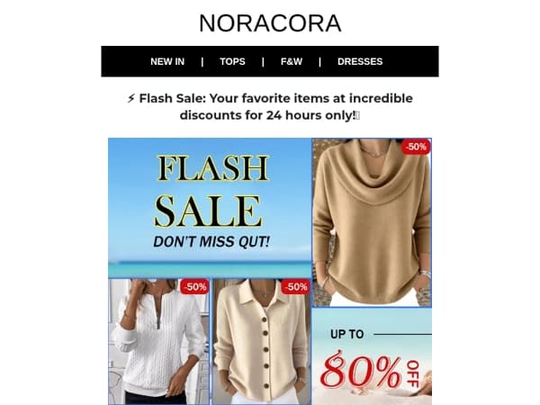 📢FLASH SALE: 50% Off Everything! 48hrs Only – Fast Fashion at Slow Prices 🤑