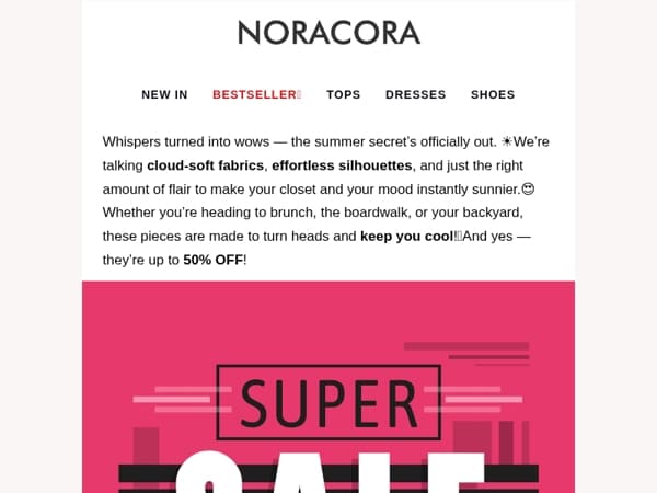 🌺 Secret's Out: These Summer Favorites Are Soft, Stylish & Steeply Discounted! 🎉Up to 50% OFF!