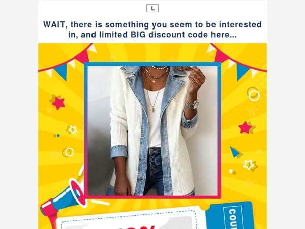 WAIT, there is something you seem to be interested in, and limited BIG discount code here...