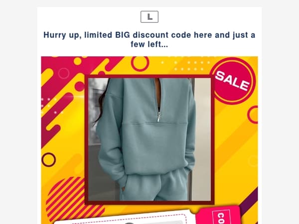 Hurry up, limited BIG discount code here and just a few left...