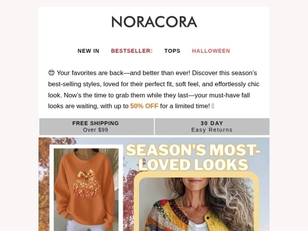 💫 This Season's Most-Loved Looks Just Dropped – Enjoy Up to 50% OFF! 😍