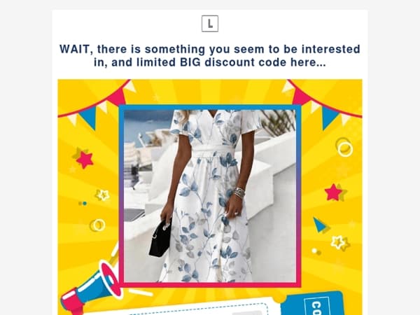 WAIT, there is something you seem to be interested in, and limited BIG discount code here...