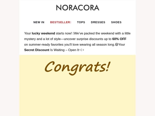 🎉 Spin Into the Weekend – Mystery Discounts Up to 60% OFF Await!🥳