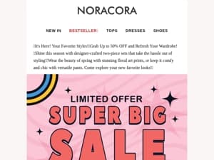 🌟The Best of the Season is Here!🌟Save up to 50% OFF and Level Up Your Look!🥳