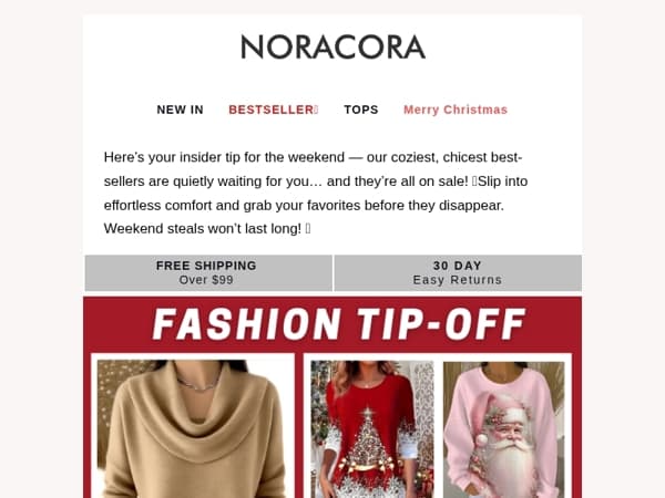 💌 Fashion Tip-Off: The Coziest-Chic Best-Sellers Are Hiding in Plain Sight… and on Sale This Weekend! 😍