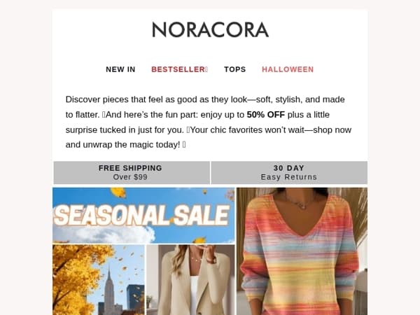 🧡Comfort Meets Style: Shop Chic Favorites with a Surprise!💫Up to 50% OFF!