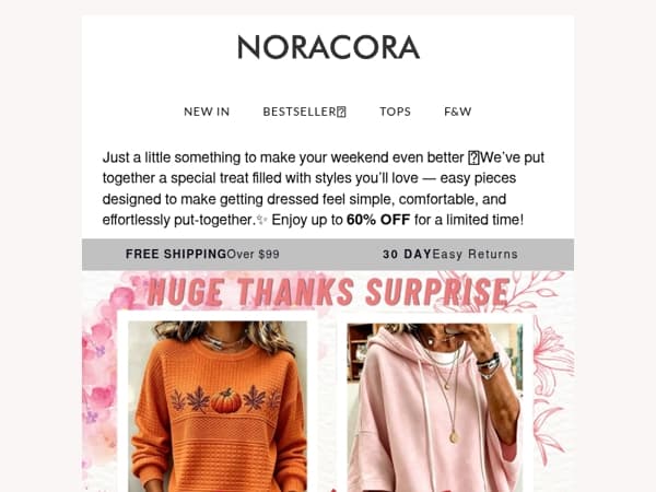 💌 A Weekend Treat Just for You — Up to 60% OFF Inside