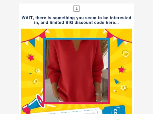 WAIT, there is something you seem to be interested in, and limited BIG discount code here...