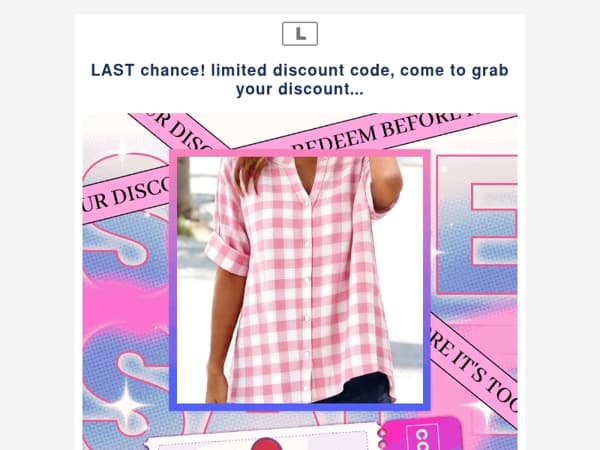 LAST chance! limited discount code, come to grab your discount...