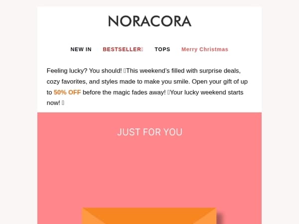 🎁 Lucky You! Weekend Magic – Surprise Deals Inside! Up to 50% OFF! 🎉