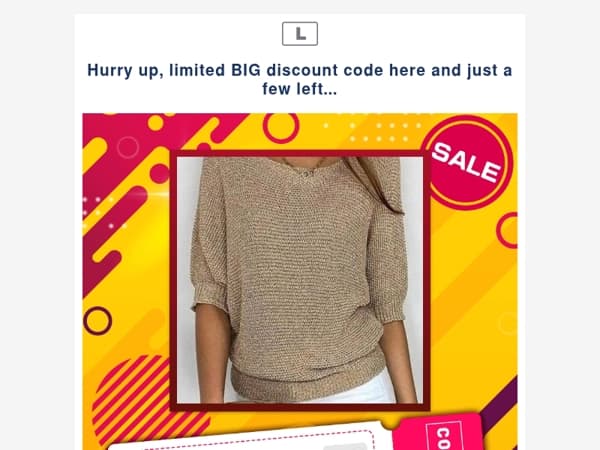 Hurry up, limited BIG discount code here and just a few left...