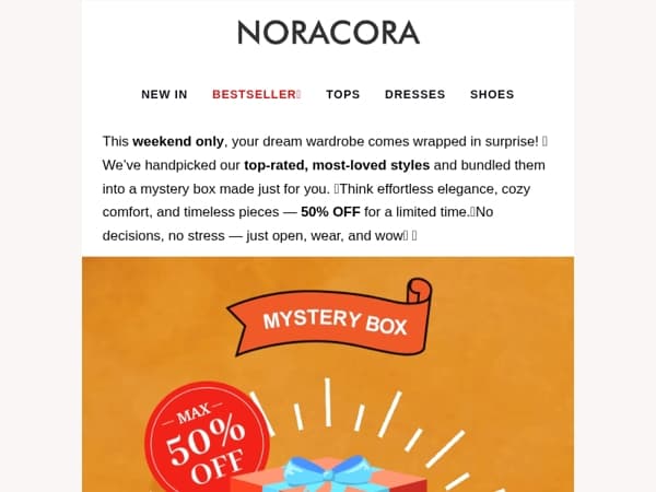 👑 Style Curated Just for You – Weekend Mystery Box: 50% OFF Top-Rated Looks! 🎁