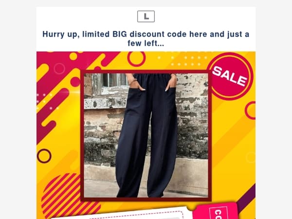 Hurry up, limited BIG discount code here and just a few left...
