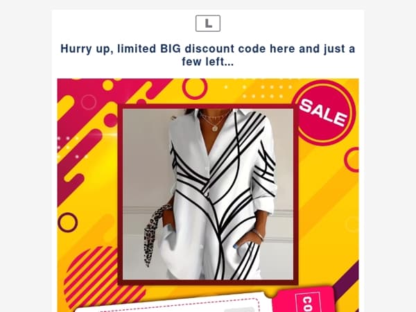 Hurry up, limited BIG discount code here and just a few left...