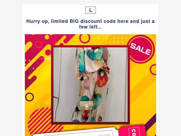 Hurry up, limited BIG discount code here and just a few left...