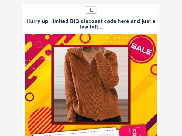 Hurry up, limited BIG discount code here and just a few left...