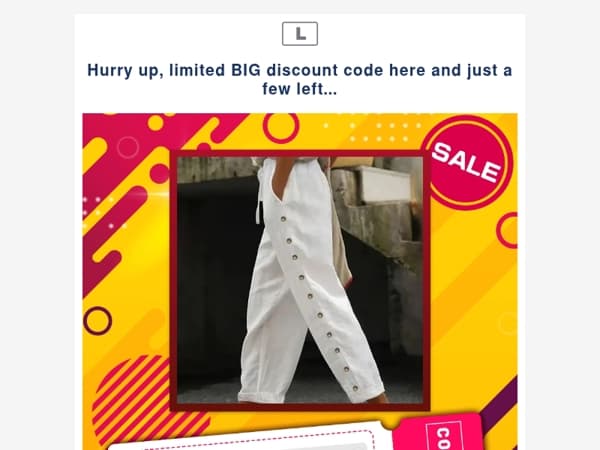 Hurry up, limited BIG discount code here and just a few left...