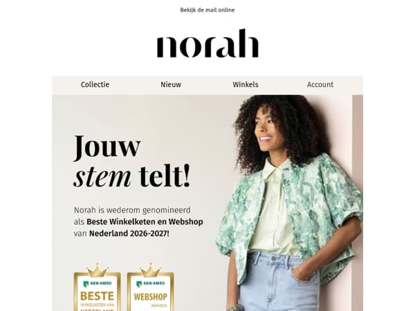 Stem op Norah als Beste Winkelketen & Webshop!