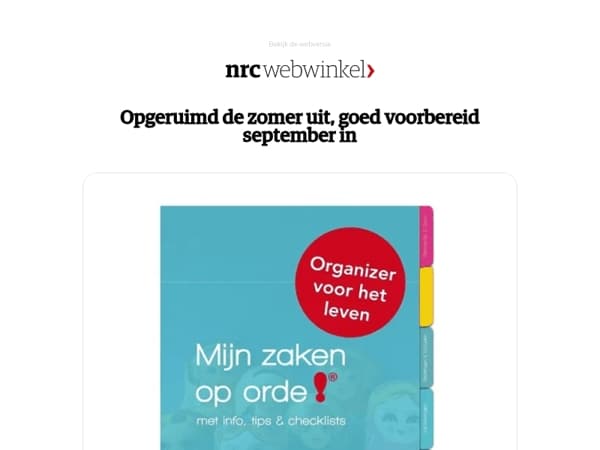 Een goede start van september begint nu