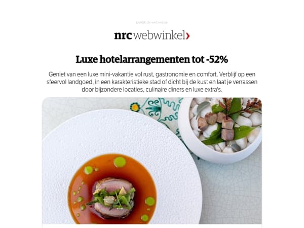 Tot -52% op luxe hotelarrangementen