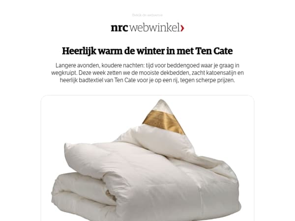 Ten Cate: donzen dekbed van € 469,95 nu vanaf € 189,99